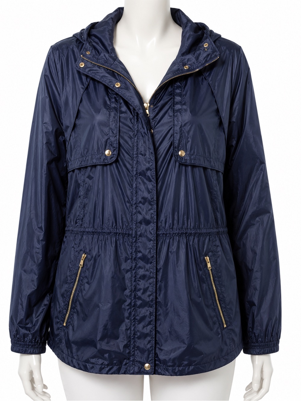 Navy Blue Raincoat Medium Petite
